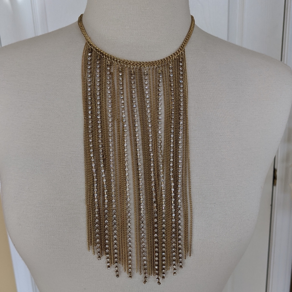 Dangly gold statement necklace | sophia & …